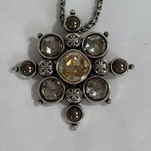 Brighton Venus Rising 18 inches Pin/Pendant long Silver Plated - EUC